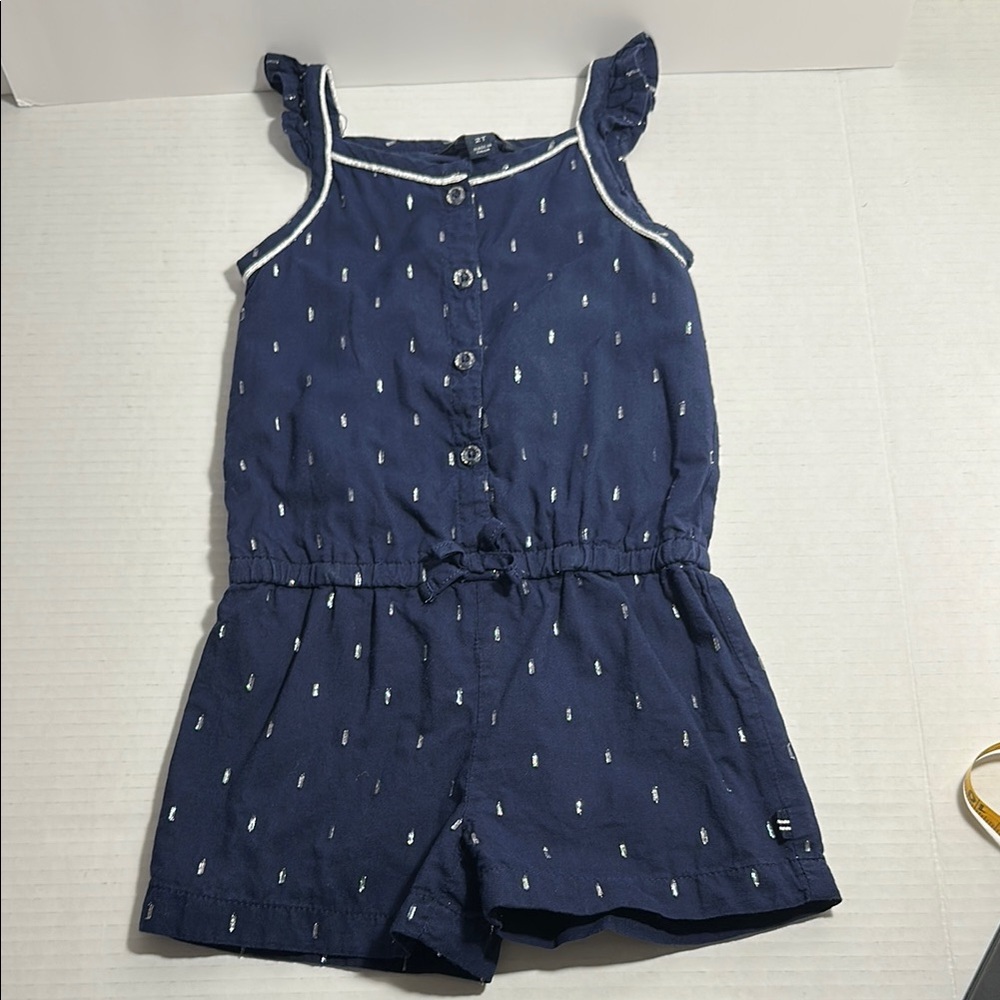 Nautica Kids Dark Blue Button-Up Romper